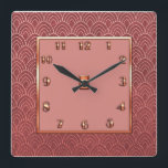New Copper Style Art Deco Square Wall Clock<br><div class="desc">I have created a new square wall clock in copper colours,  with an Art Deco patterned border. This clock looks elegant and could fit with sympathetic decor colours. in your home. Something slightly different but sophisticated.</div>