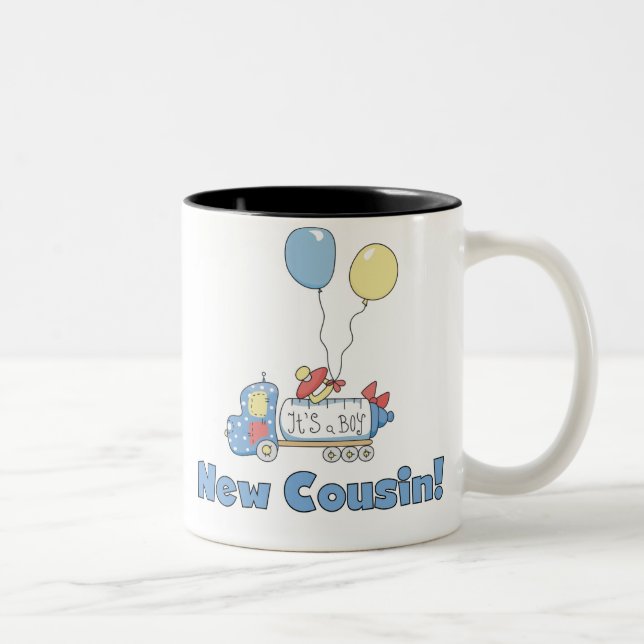 New Cousin It's a Boy Two-Tone Coffee Mug (Right)