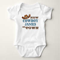 New cowboy in town personalised name baby