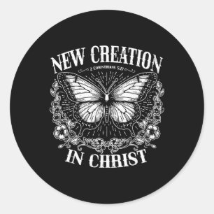 New Creation In Christ, Boho Christian, Western Fa Classic Round Sticker