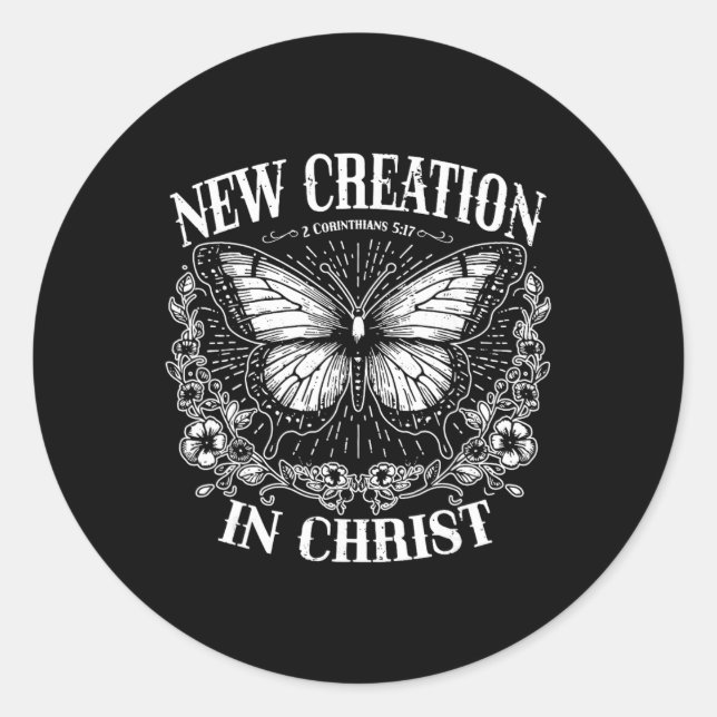 New Creation In Christ, Boho Christian, Western Fa Classic Round Sticker (Front)