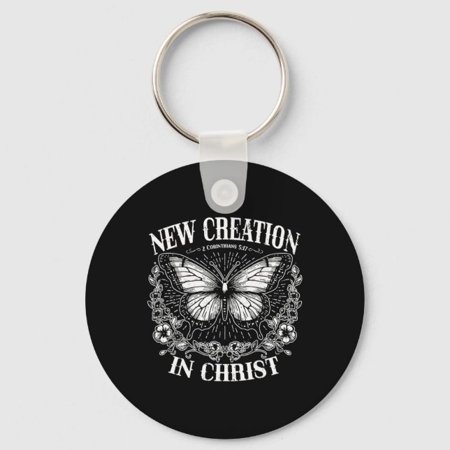 New Creation In Christ, Boho Christian, Western Fa Key Ring (Front)