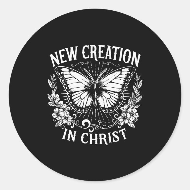 New Creation In Christ, Christianity, Sublimation  Classic Round Sticker (Front)