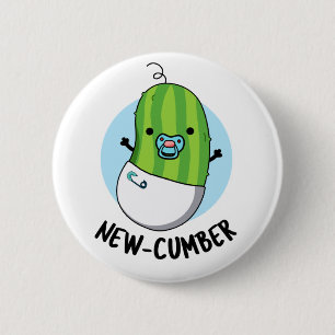 New-cumber Funny Veggie Cucumber Pun  6 Cm Round Badge