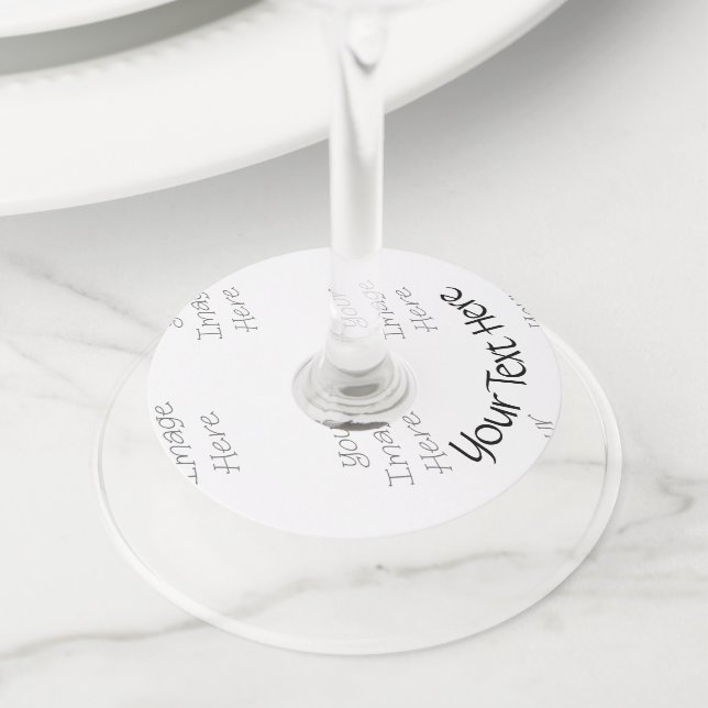 New Customisable Items Wine Glass Tag (Close Up)