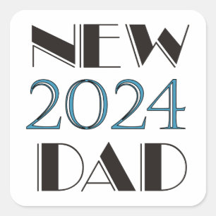 New Dad 2024 Square Sticker