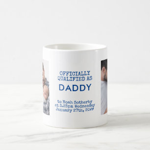 New Dad 2 Custom Baby Photos and Birth Stats Coffee Mug