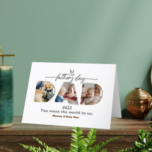 NEW DAD 3 Photos Collage First Father's Day Card