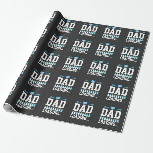 New Dad Baby Loading Diaper Pregnancy Announcement Wrapping Paper