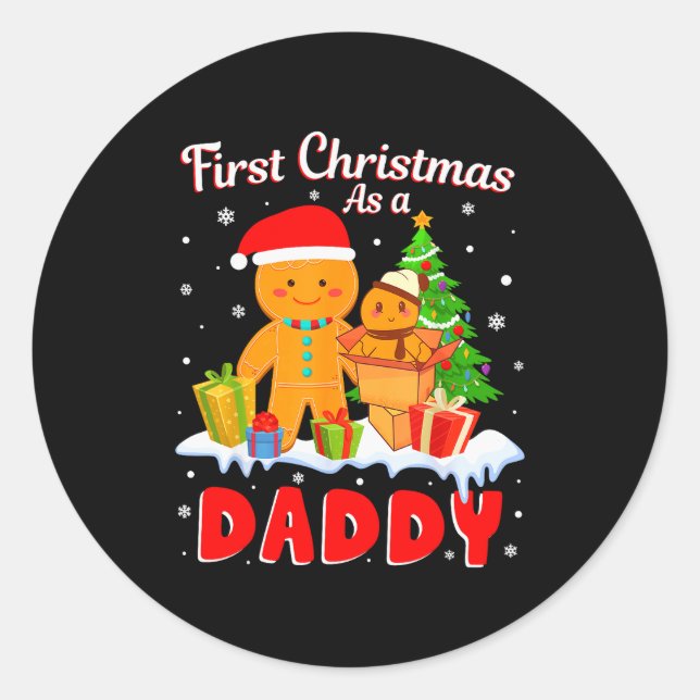 New Dad Christmas Costume First Christmas As A Dad Classic Round Sticker (Front)