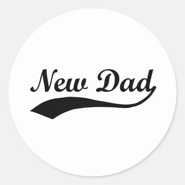 New Dad Classic Round Sticker (Front)