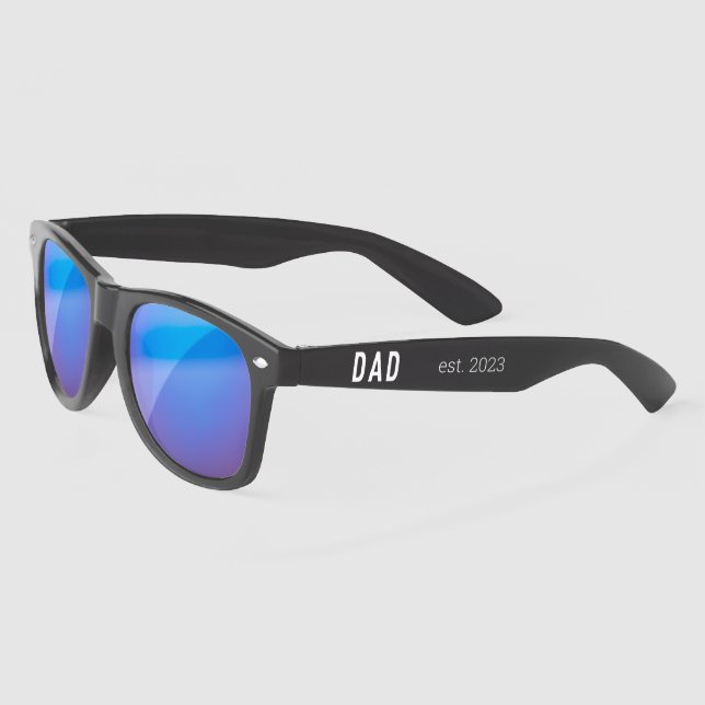 New Dad - est.2023 - personalised black Sunglasses (Left)