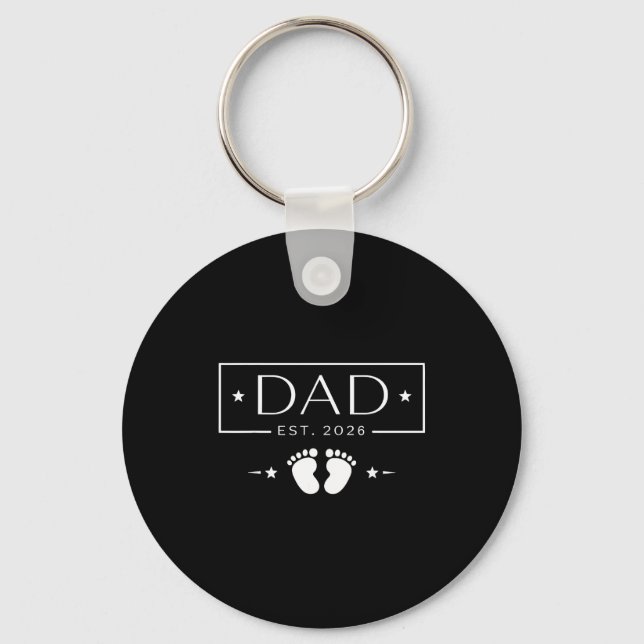 New dad est 2026 fathers day first time dad key ring (Front)