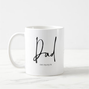New Dad Est Date Name Script Coffee Mug