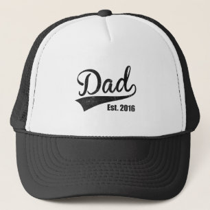 New Dad Established 2016 Vintage Style Trucker Hat