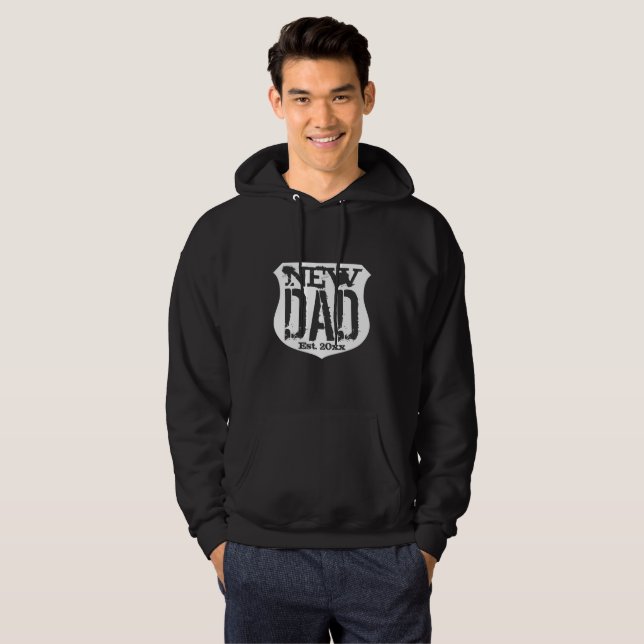 New Dad Established Vintage Fatherhood Hoodie (Front Full)