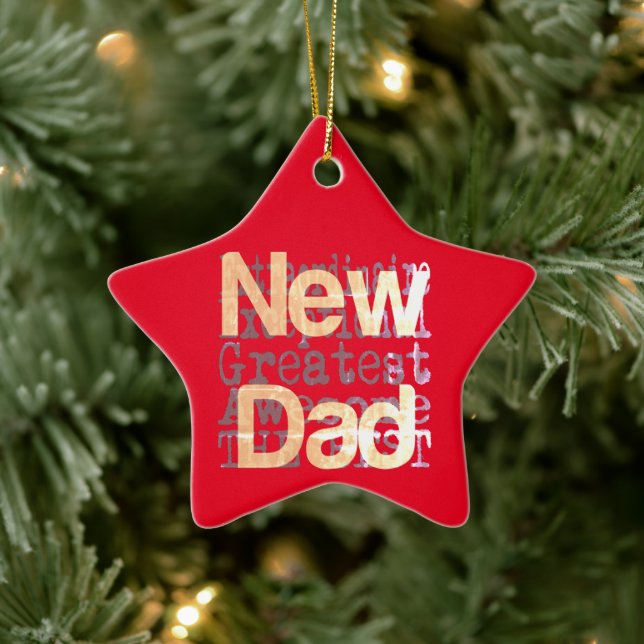 New Dad Extraordinaire Ceramic Ornament (Tree)