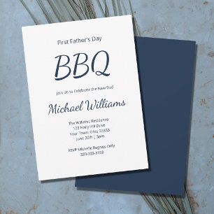 New Dad Father's Day BBQ Simple Minimalist Invitation