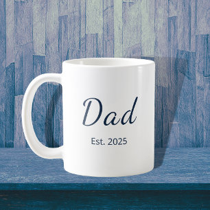 New Dad Father's Day Minimalist Blue Typography Coffee Mug