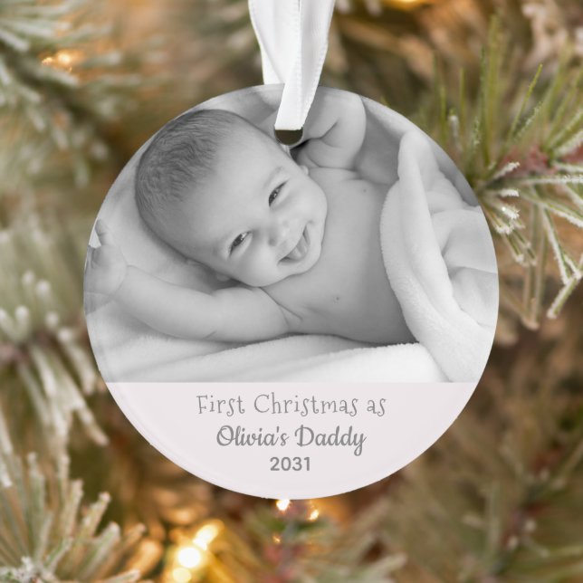 New Dad First Christmas as Daddy Baby Personalised Ornament (Tree)