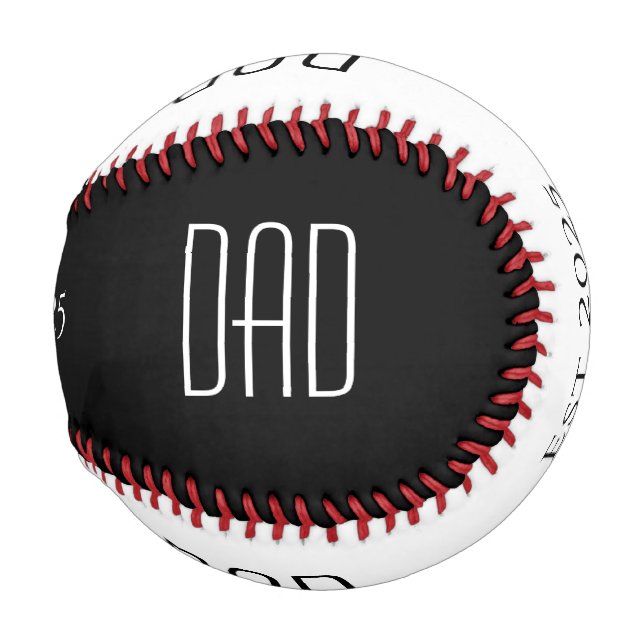 New Dad First Father's Day Black White    Baseball (Front Right)