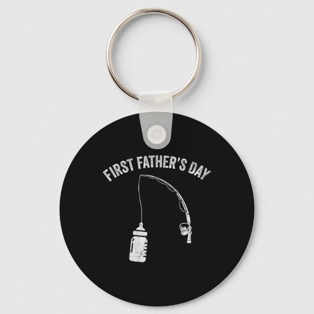 New Dad Fisherman, First Fathers Day Fishing Dad  Key Ring (Front)
