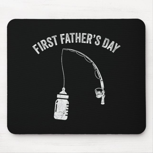 New Dad Fisherman, First Fathers Day Fishing Dad  Mouse Mat (Front)