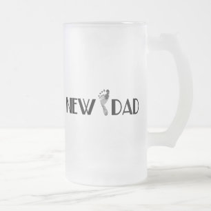 New Dad Frosted Glass Beer Mug