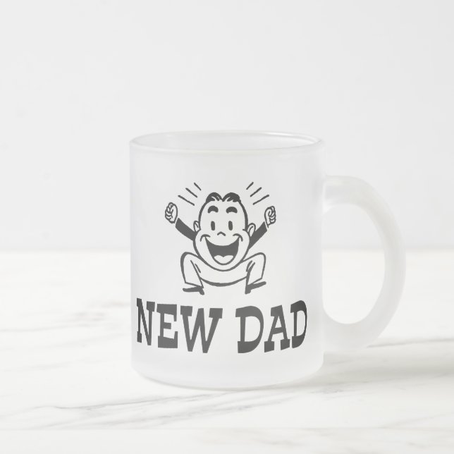 New Dad Frosted Glass Coffee Mug (Right)