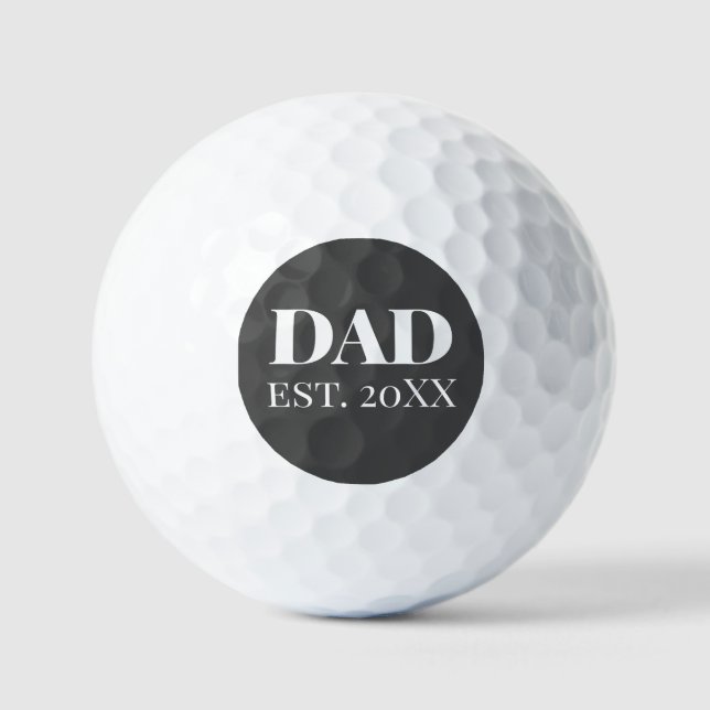 New Dad | Gift For Dad Golfer | Grey Golf Balls (Front)