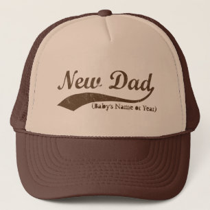 New Dad Hat, Personalised s Name or Year Trucker Hat