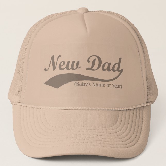 New Dad Hat, Personalised s Name or Year Trucker Hat (Front)