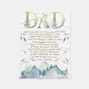 New Dad Husband from Son Daughter Kids Fleece Blanket