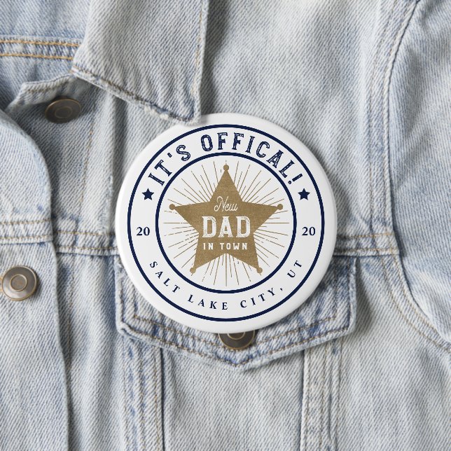 New Dad in Town Official Dad Sherif Star Badge (In Situ)