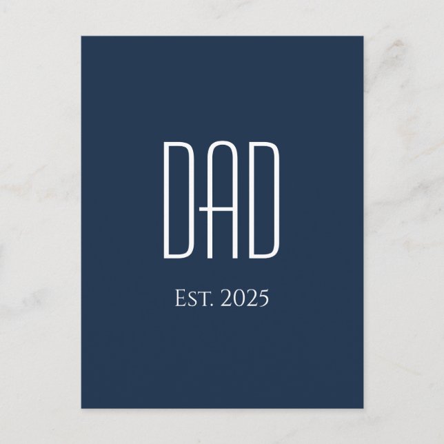 New Dad Modern Father's Day Blue   Holiday Postcard (Front)
