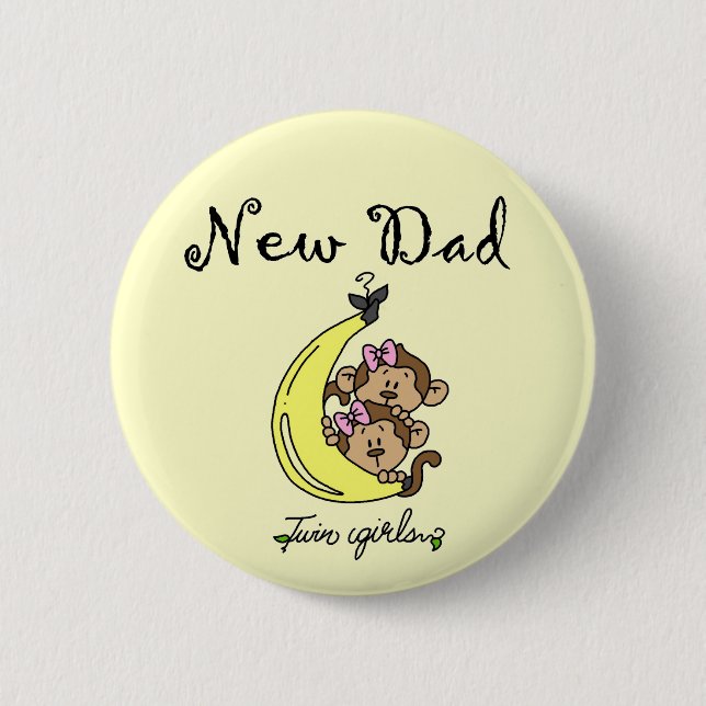 New Dad of Twin Girls Tshirts and Gifts 6 Cm Round Badge (Front)