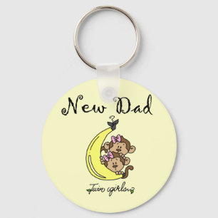 New Dad of Twin Girls Tshirts and Gifts Key Ring