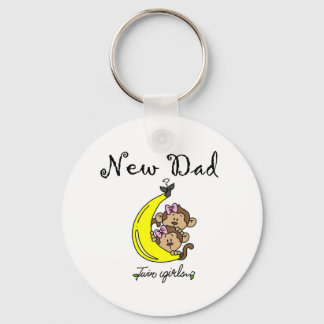 New Dad of Twin Girls Tshirts and Gifts Key Ring