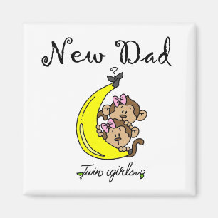 New Dad of Twin Girls Tshirts and Gifts Magnet