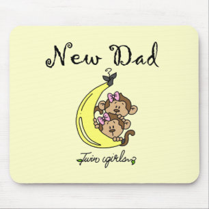 New Dad of Twin Girls Tshirts and Gifts Mouse Mat