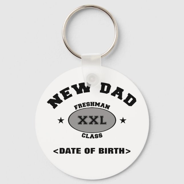 New Dad Personalised Gift XXL Key Ring (Front)