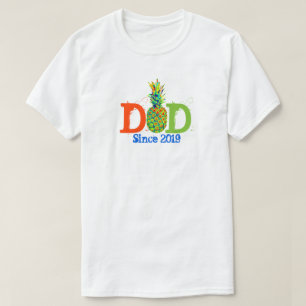 New Dad Personalizable Pineapple Pattern T-Shirt
