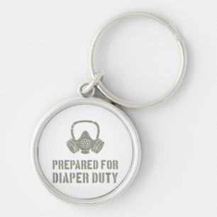 New Dad Prepared For Diaper Duty Funny Key Ring