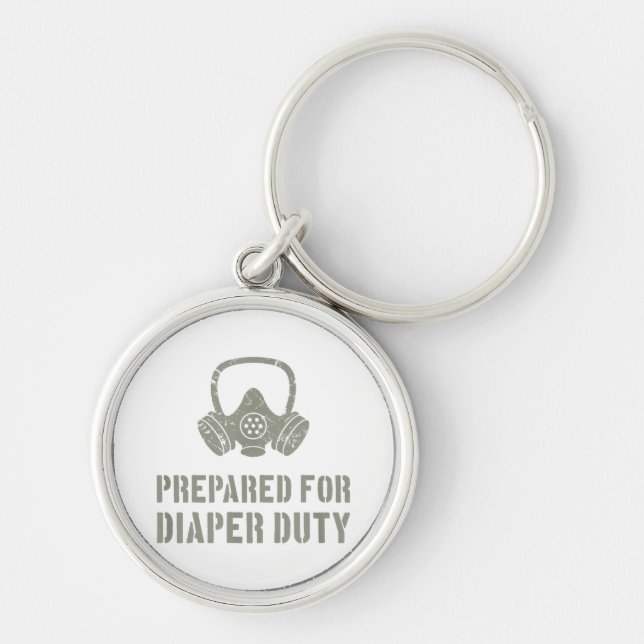 New Dad Prepared For Diaper Duty Funny Key Ring (Front)