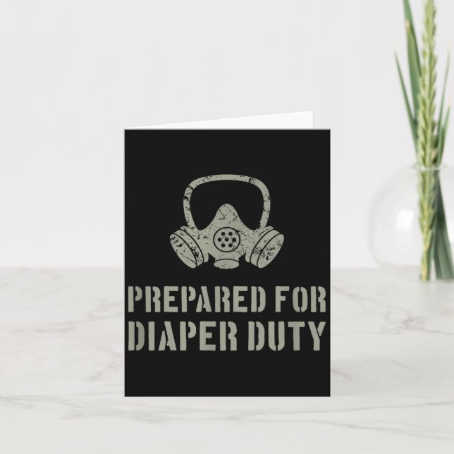 New Dad Prepared For Diaper Duty Funny Small  Card (Front)