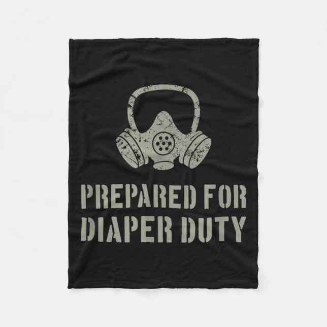 New Dad Prepared For Diaper Duty Funny Small  Fleece Blanket (Front)