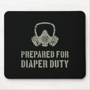 New Dad Prepared For Diaper Duty Funny Small  Mouse Mat