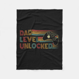New Dad Shirt Dad Level Unlocked Gaming Gamer Dad Fleece Blanket