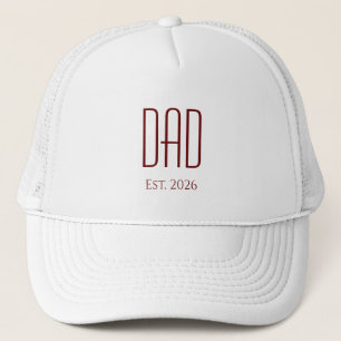 New Dad Simple Father's Day Red Typography  Trucker Hat