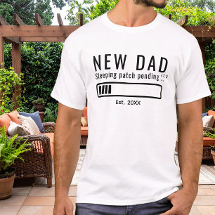 New Dad Sleep Mode Pending Low Battery Black T-Shirt